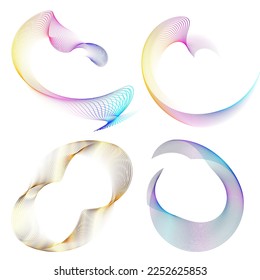 Set Design elements symbol Editable halftone frame dot circle pattern on white background. Vector illustration eps 10 frame with black random dots. Round border Icon using halftone circle dots text