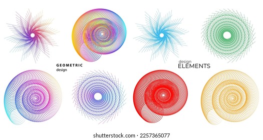 Set Design elements symbol Editable halftone frame dot circle pattern on white background. Vector illustration eps 10. Round Icon using seashell, holiday theme travel, maritime shell, recreation