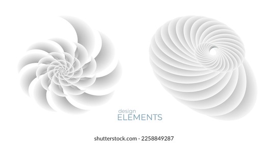 Set Design elements symbol Editable halftone frame dot circle pattern on white background. Vector illustration eps 10. Round Icon using seashell, holiday theme travel, maritime shell, recreation