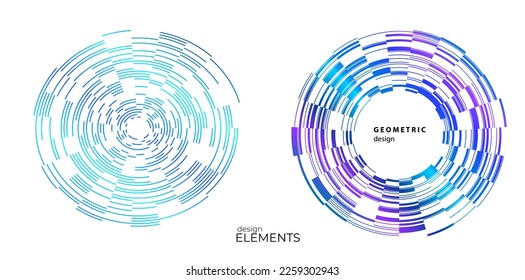 Set Design elements symbol Editable halftone frame dot circle pattern on white background. Vector illustration eps 10 frame with black random dots. Round border Icon using halftone circle dots text