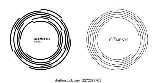 Set Design elements symbol Editable halftone frame dot circle pattern on white background. Vector illustration eps 10 frame with black random dots. Round border Icon using halftone circle dots text