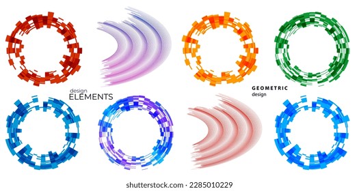 Set Design elements symbol Editable halftone frame dot circle pattern on white background. Vector illustration eps 10 frame with black random dots. Round border Icon using halftone circle dots text