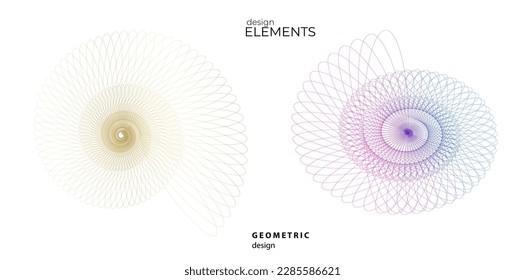 Set Design elements symbol Editable halftone frame dot circle pattern on white background. Vector illustration eps 10. Round Icon using seashell, holiday theme travel, maritime shell, recreation
