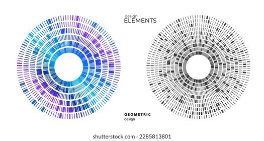 Set Design elements symbol Editable halftone frame dot circle pattern on white background. Vector illustration eps 10 frame with black random dots. Round border Icon using halftone circle dots text