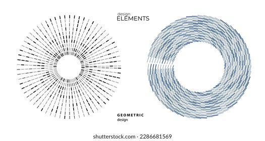 Set Design elements symbol Editable halftone frame dot circle pattern on white background. Vector illustration eps 10 frame with black random dots. Round border Icon using halftone circle dots text