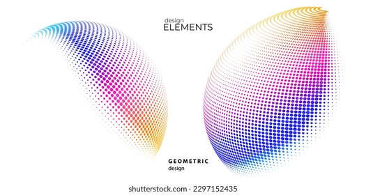 Set Design elements symbol Editable halftone frame dot circle pattern on white background. Vector illustration eps 10 frame with black random dots. Round border Icon using halftone circle dots text