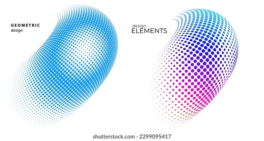 Set Design elements symbol Editable halftone frame dot circle pattern on white background. Vector illustration eps 10 frame with black random dots. Round border Icon using halftone circle dots text