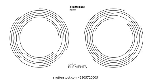 Set Design elements symbol Editable halftone frame dot circle pattern on white background. Vector illustration eps 10 frame with black random dots. Round border Icon using halftone circle dots text