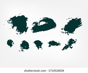 set design elements texture splash blot brush stroke ink vector