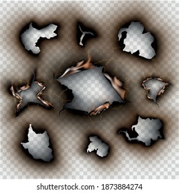 set of design elements torn paper with place for text. Vector illustration. Vector illustration