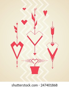 Set of design elements for Valentine's Day