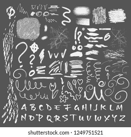Set of Design Elements. Vector Illustration of Hand Drawn Scribbles.