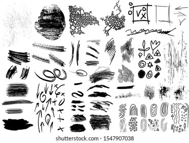 Set of Design Elements. Vector Illustration of Hand Drawn Scribbles.