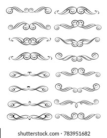 Set design elements. Vector illustration. Black on white.