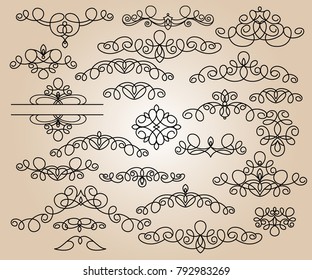 Set design elements. Vector illustration. Black .