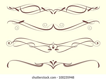 set of design elements in vintage style vectorized