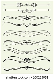 set of design elements in vintage style vectorized