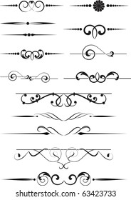 set of design elements in vintage style vectorized