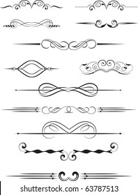 set of design elements in vintage style vectorized