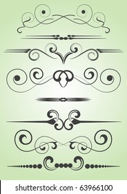 set of design elements in vintage style vectorized