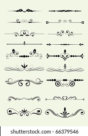 set of design elements in vintage style vectorized