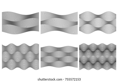 Set Design elements. Wave of many gray lines. Abstract wavy stripes on white background. Creative line art. Vector illustration EPS 10. Black waves with lines created using Blend Tool