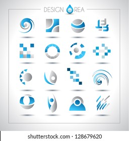 Set of design elements for your project. Mixed abstract shapes with shadows