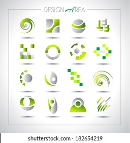 Set of design elements for your project. Mixed abstract shapes with shadows