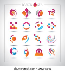 Set of design elements for your project. Mixed abstract shapes with shadows