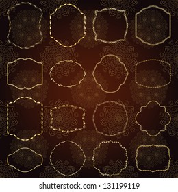Set of design elements-vector golden vintage frames.