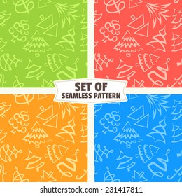 set design with fir trees and spruces, the contour of the Christmas tree