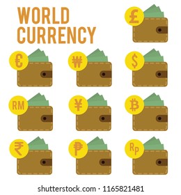 SET DESIGN FLAT WORLD CURRENCY