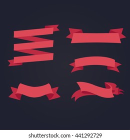 set design four different pink ribbons
