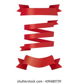 set design four different red ribbons