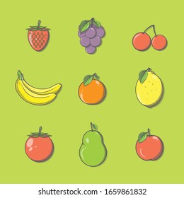 set design of fresh fruit.