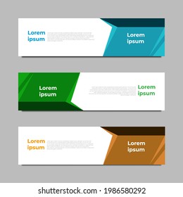 Conjunto de plantilla Web de Banner Geométrico de Diseño. se puede usar para diseño de flujo de trabajo, diagrama, diseño web, vector de etiquetas, etc. eps10 Editable