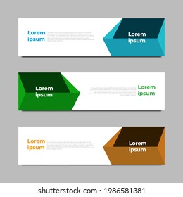 Conjunto de plantilla Web de Banner Geométrico de Diseño. se puede usar para diseño de flujo de trabajo, diagrama, diseño web, vector de etiquetas, etc. eps10 Editable