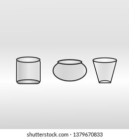 Set of design glass vector on white background. illustration.