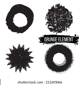 Set design grunge elements. Abstract symbols and backgrounds. 