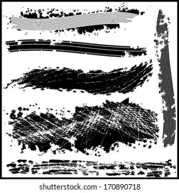 Set design grunge elements. Vector abstract symbols.