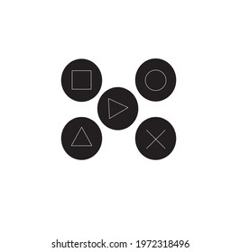 Set Design Icon Button Black Shape Logo Vektor