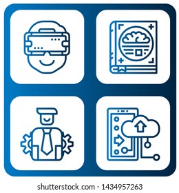 Set of design icons such as Ar glasses, Psychology, Management, Cloud storage , design