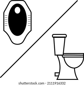 Set design illustration vector of toilet and squat toilet