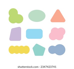 Set of design illustrations of geometric, abstract shapes.