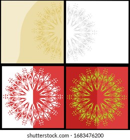 Conjunto de diseño de fondo islámico con estilo mandalas. 