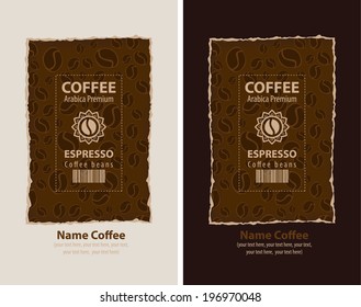 set of design labels for coffee beans