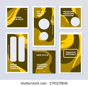 Set of design layout post and story template for social media advertising. Vector EPS