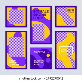 Set of design layout post and story template for social media advertising. Vector EPS