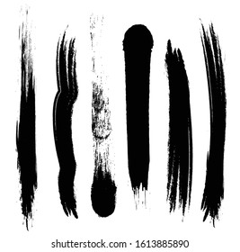 A set of design materials with beautiful handwriting drawn with ink with a paintbrush