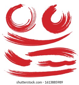 A set of design materials with beautiful handwriting drawn with ink with a paintbrush